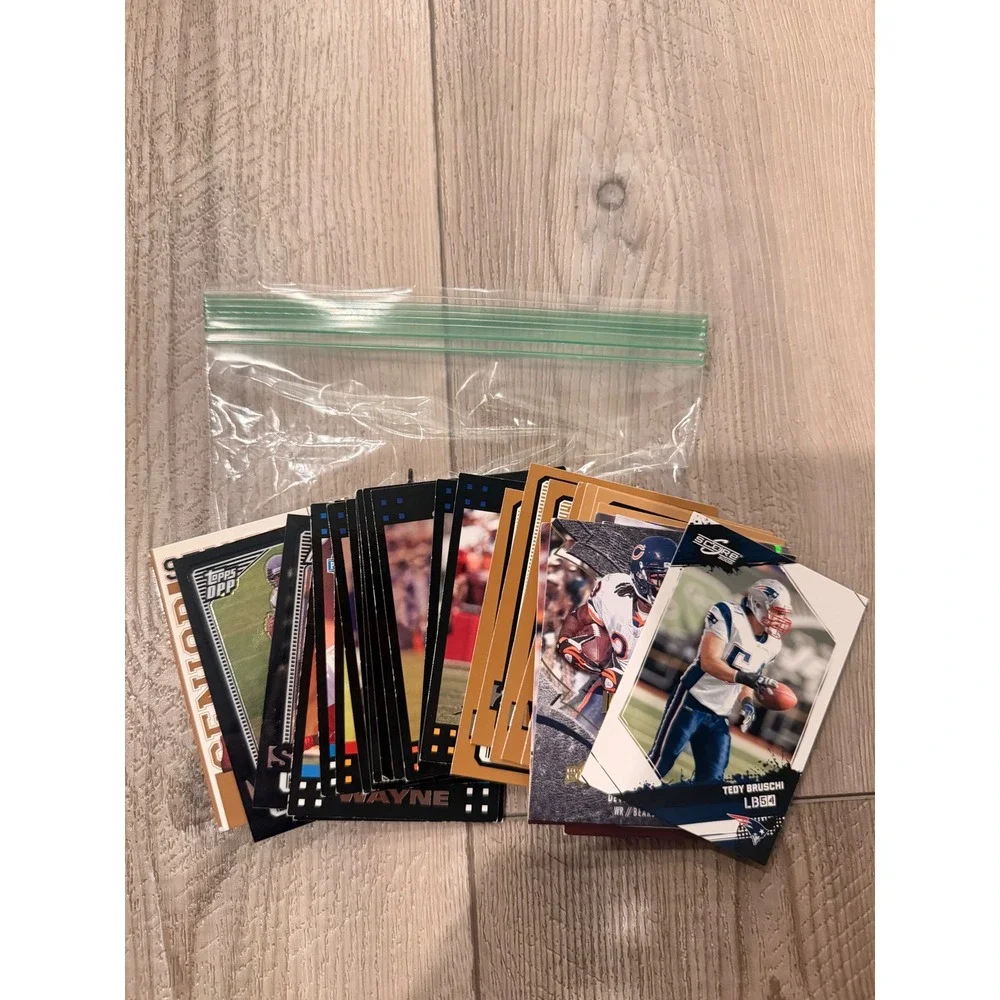 Mixed‎ Football Sports Card Lot Topps Score Tedy Bruschi Patriots Bears Random